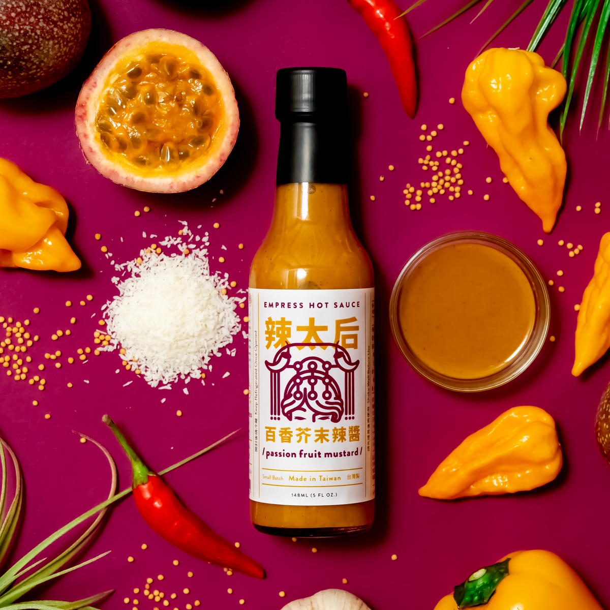 Passion Fruit Mustard Hot Sauce 辣太后 Empress Hot Sauce